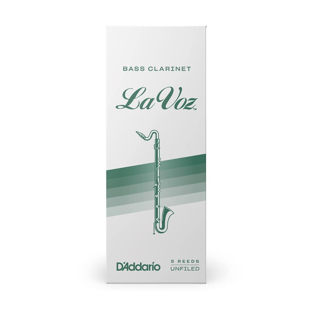 D'Addario WoodWinds D'Addario Bass Clarinet Reeds, LA VOZ REC05MS [Medium Soft], Pack of 5