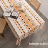 Bohemian Cotton Linen Tablecloth with Tassels – Ethnic Style, Waterproof & Oilproof, Wash-Free Rectangular Design