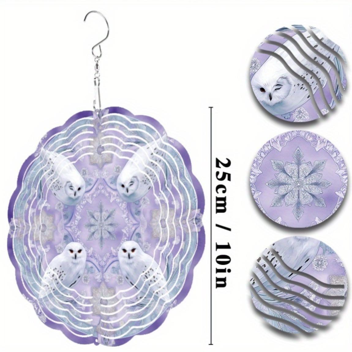 

10 Inch Owl Wind Spinner Metal Garden Decor 360 Rotating Outdoor Wind Chime for Patio Balcony Yard All Season Hanging Ornament 01A