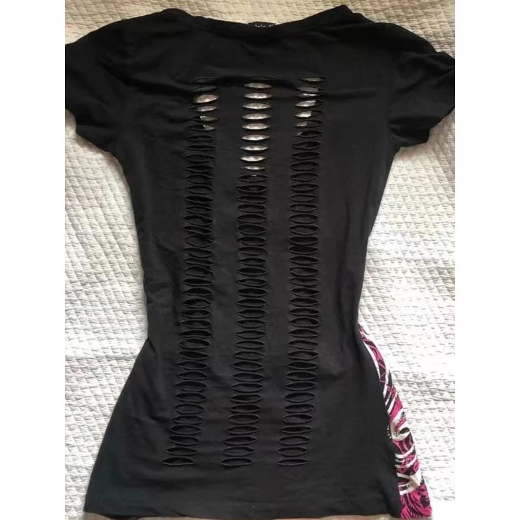TrendHub Summer Japanese Retro Hollow Out Design Clothing Women Y2k Tees Punk Slim Short Sleeve T-shirt Gothic Harajuku Zipper Tops New