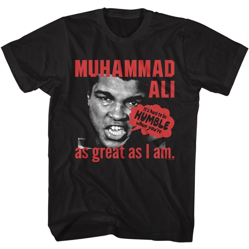 Muhammad Ali Hard To Be Humble Black Icon Shirt L