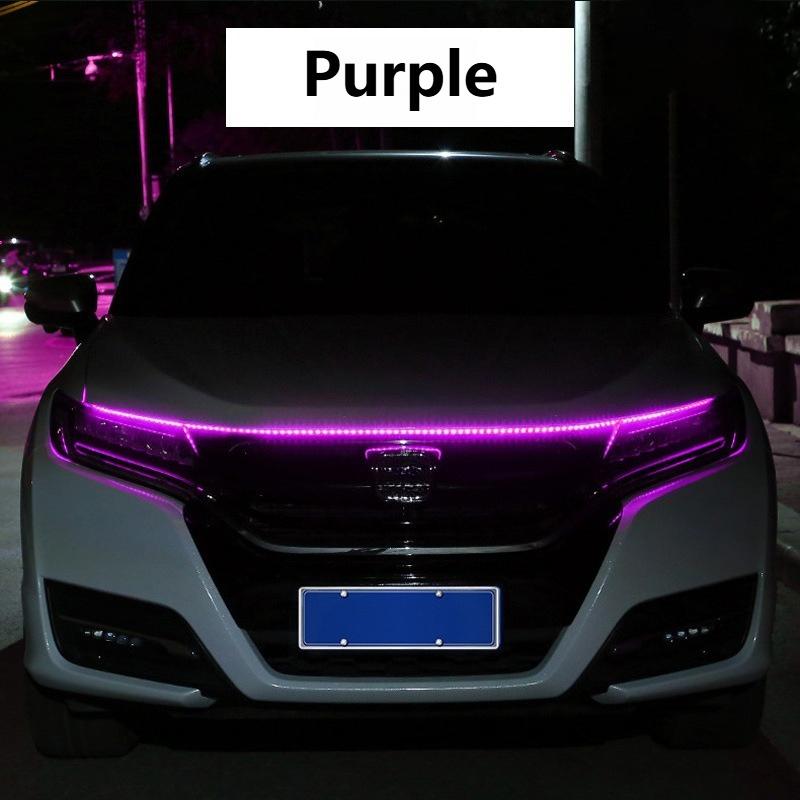 Car LED Hood Light Strip 12V, Flexible Waterproof Exterior Bonnet Daytime Running Atmosphere Lamp, Universal for Car SUV Truck Decorative Lighting