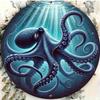 Vintage Deep Sea Blue Octopus Metal Tin Sign 7.8 Inch Wall Art Home Decor
