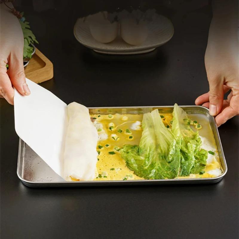 Rechteckige Edelstahl-Schale - Buffet-Servierplatte für Nudeln, Reis & Aufbewahrung zu Hause