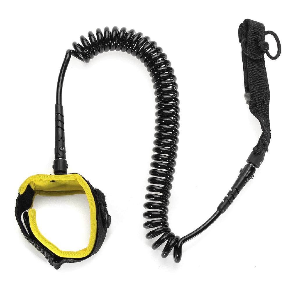 7mm Surfing Foot Cord String 10ft SUP Ankle Leash Surfboard Coiled Stand UP Paddle Board TPU Paddle Board Rope Surfing Accessory Black/green/yellow