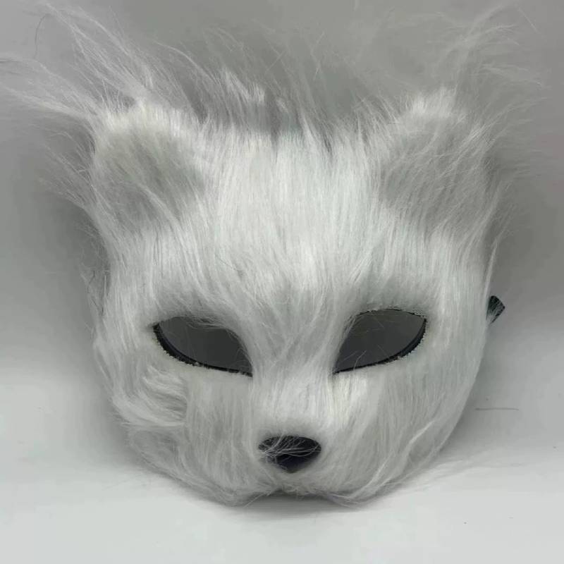 Masquerade Theme Halloween Party Furry Fox Half Mask Animal Cosplay Make Up