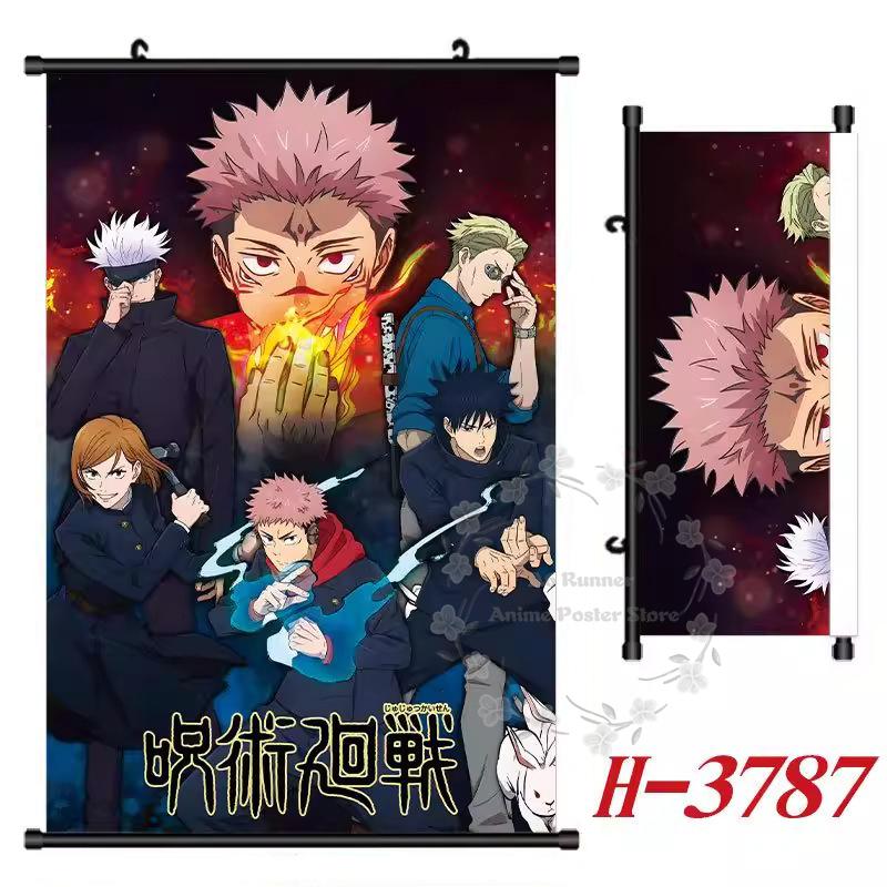Ultimo Poster J-Jujutsu K-Kaisen Rotolo Pittura Periferica Pittura da Appendere Comodino Soggiorno Parete di Sfondo Pittura su Stoffa