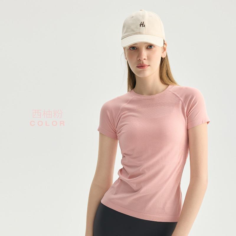New sports short-sleeved women's summer seamless yoga clothes, running training, cycling training, fitness tops, Pilates yoga shirts