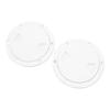 2PCS Boat Hatch Deck Plates Non Slip Round Shape Thickened Rubber Ring Inspection Deck Plate with Detachable Cover White