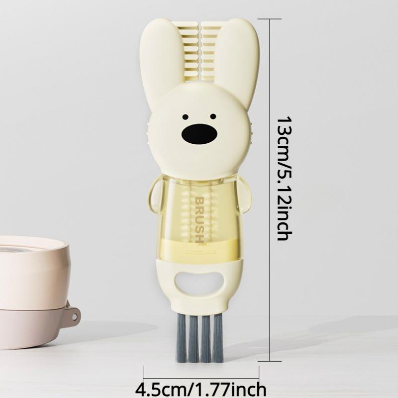 3 In 1 Cup Lid Gap Cleaning Brush Cute Bunny Multifunctional Insulation Bottle Cleaning Silicone Cup Holder Cleaner Home Kitchen