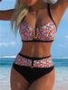 1011 split swimsuit women's suit printed bikini European and American Xiyin temu