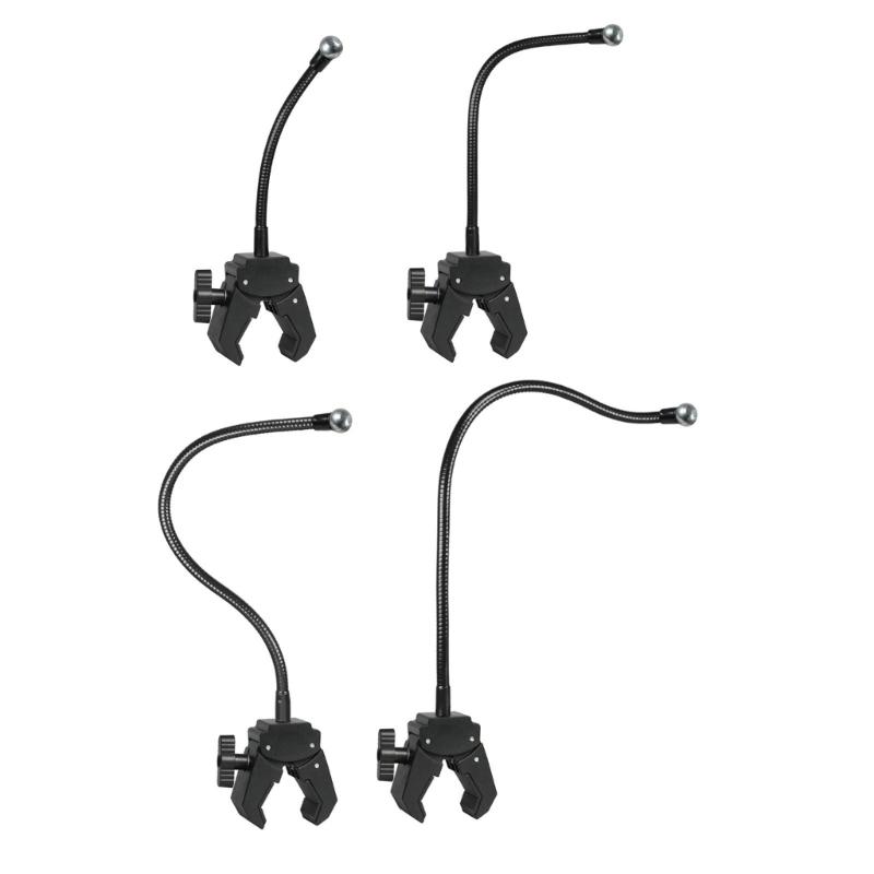 Heavy Duty Metal Construction Microphone Holder Clamp Featuring Nonslip Rubber Coated Clamp For Secure Attachment