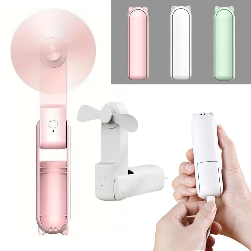 Portable Mini Fan USB Rechargeable 3-speed Adjustable Foldable Handheld Fan Usb Fan Suitable for Travel Outdoor Use SZ002