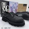 2025 New Derby Shoes Men's Niche High-end Summer Hand-woven Breathable Big Head Leather Shoes Casual Hole Shoes