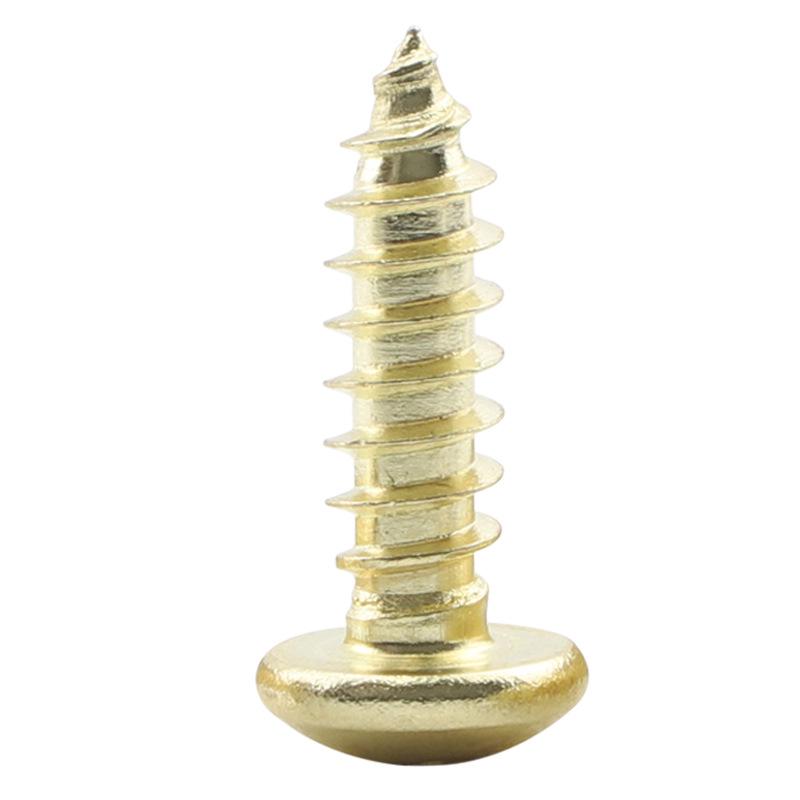 Gold-Plated Carbon Steel Self-Tapping Screws, Cross Round/Pan Head, Sizes M3/M3.5/M4