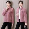 Autumn and Winter Thickened Double-sided Coral Fleece Jacket Women Plus Velvet Warm Polar Flannel Long-sleeved Large Size