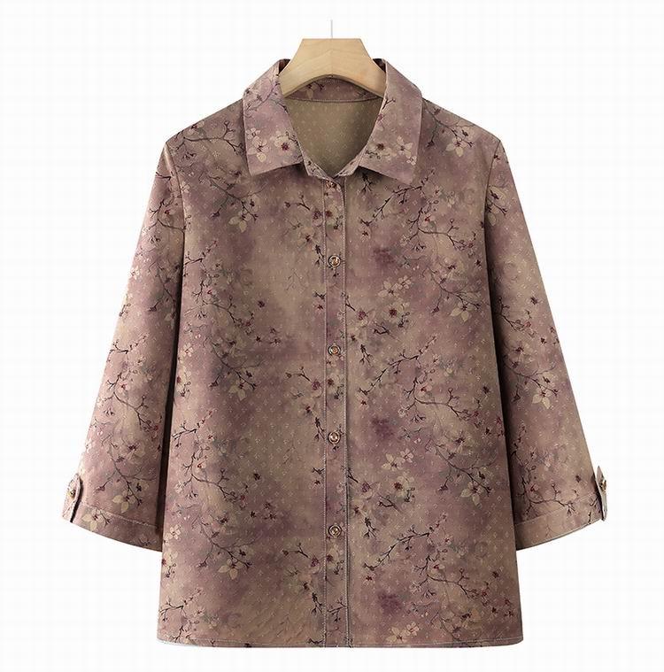 Women's Traditional Style Seven-Sleeve Top and Pants Set for Middle-aged and Elderly