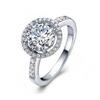 Stylish Women Ladies Silver Plated Cubic Zirconia Jewelry Wedding Ring Size 5-9
