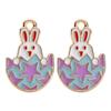 Easter Drip Oil Cartoon Egg & Rabbit Alloy Pendant Charm for DIY Necklace Accessories
