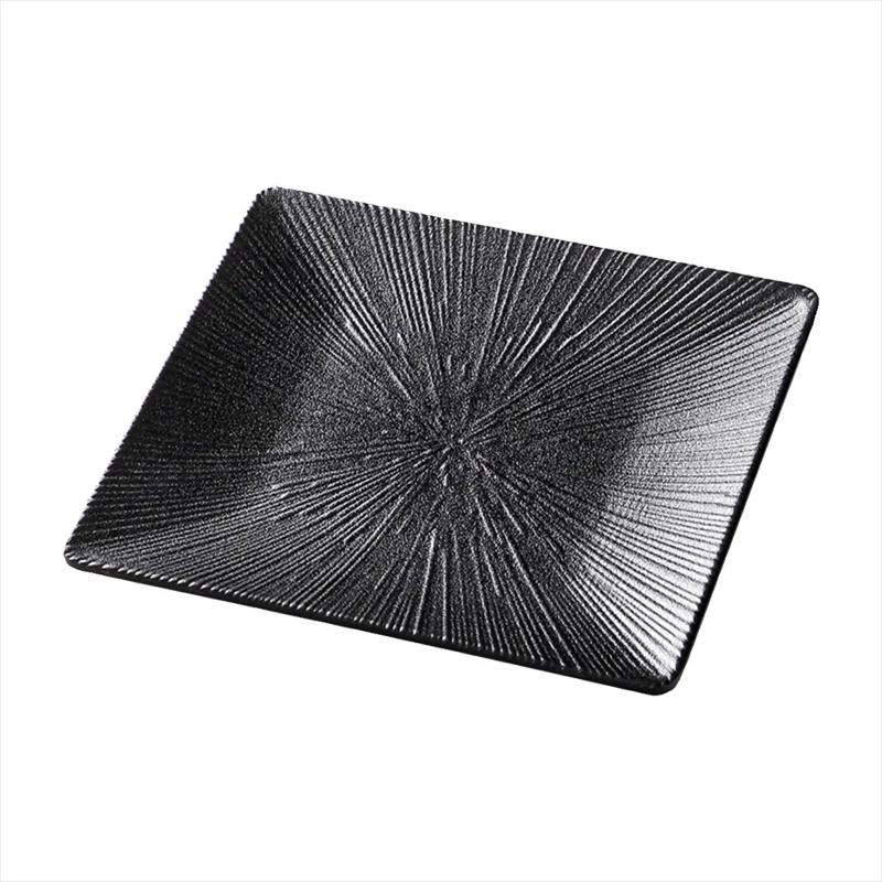 Black Melamine Rectangular Fast Food Plate