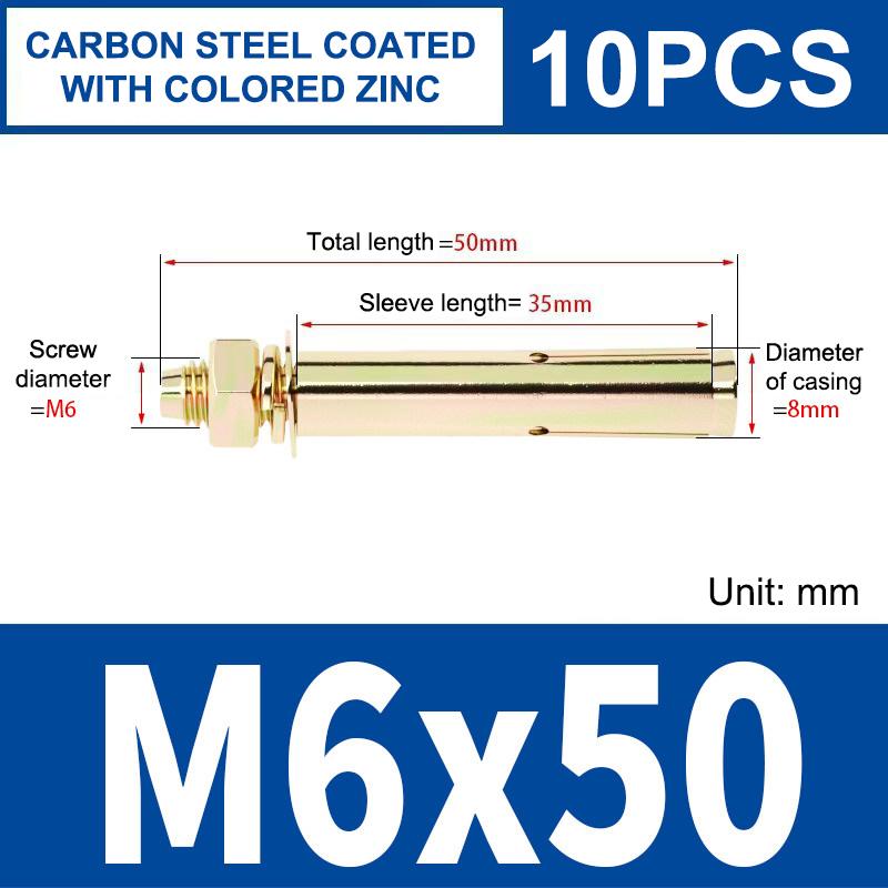 

10pcs Dyna Bolt/ Expansion Bolt/ Dynabolt/ Concrete Anchor Bolt 1/4 5/16 3/8 1/2