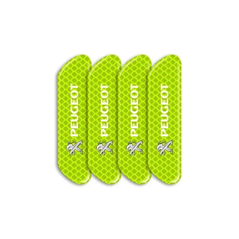 

4PCS/set Car Reflective Strips Warning Stickers Car Styling For Peugeot 206 308 307 208 207 3008 2008 508 407 301 406 408 607 зелёный