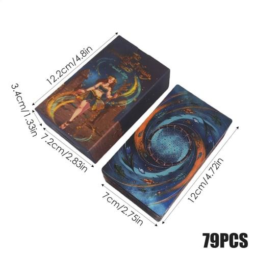 Zwxqe Tarot Deck, Nomad Tarot Card Book, Portable Deck with English Guidebook, Interactive 78-Card Set, for Tarot Lovers, Beginners, Enthusiasts, and