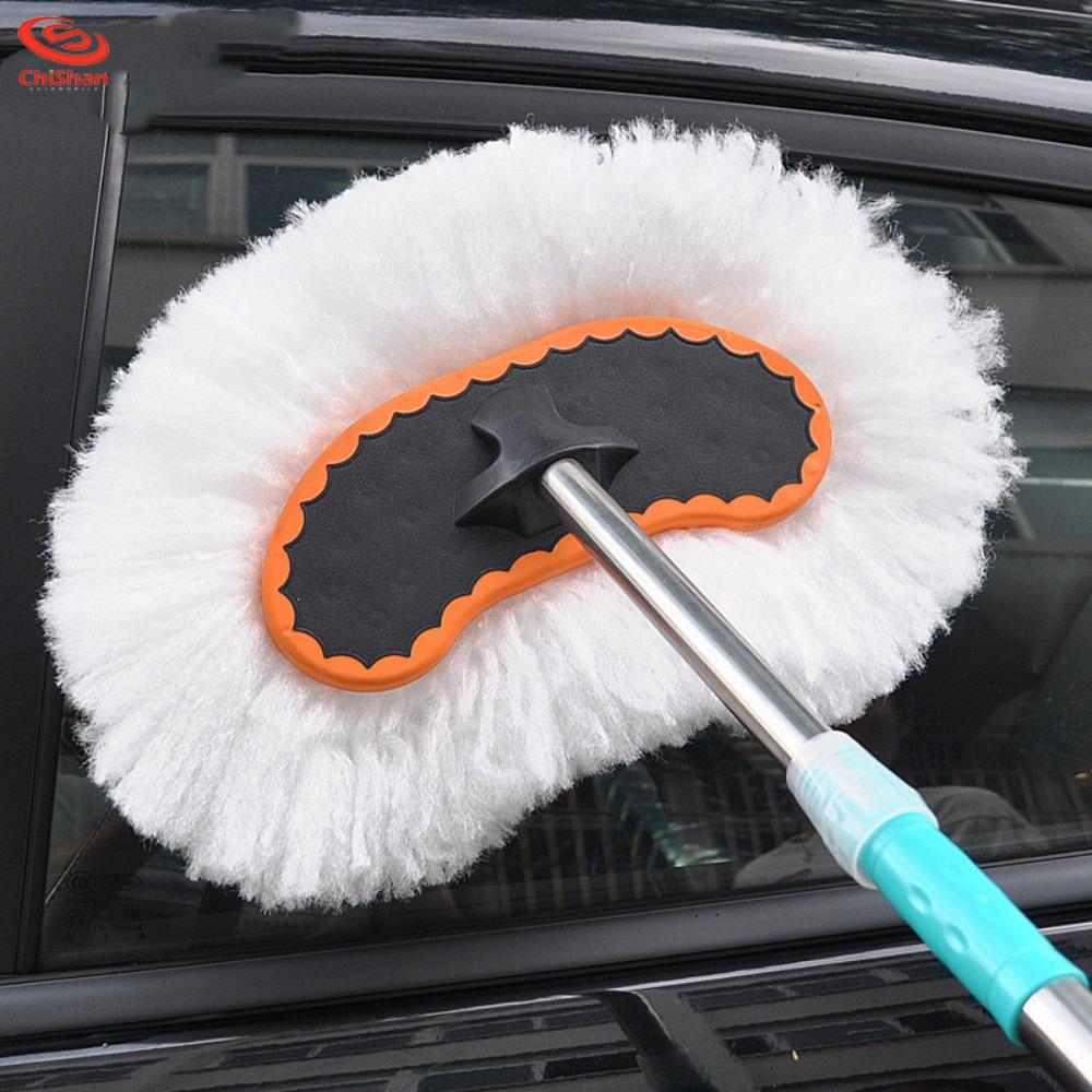Car Wash Special Mop Soft Hair Lengthened Car Wash Artifact Stainless Steel Rod Car Telescopic Brush Car Cleaning Tool