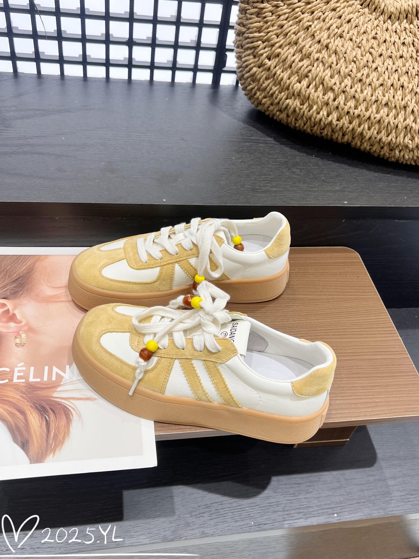 

Толстоподошвенные нескользящие универсальные туфли для моральной подготовки для женщин, новая женская обувь для детей 2025 года, популярные мягкие подошвы, легкие и повседневные, не утомляют 39 жёлтый