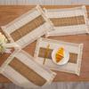 Boho Hand-Woven Cotton Placemats Set Rustic Table Mats Tassels Reusable Heat-Resistant Placemats Dining Table Party Decor
