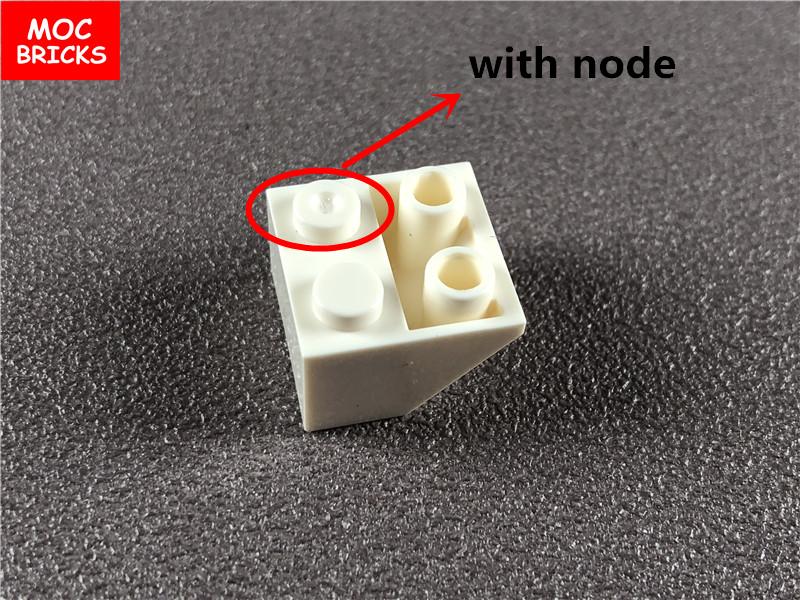 Non-Toxic 50Pcs/Lot Moc Bricks White Black Silver Gray Slope Brick 2X2 Inverted 3660 Diy Educational Building Blocks Toys Kids Gifts
