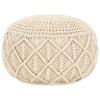 Handmade Macrame Pouf 45 X 30 Cm Cotton
