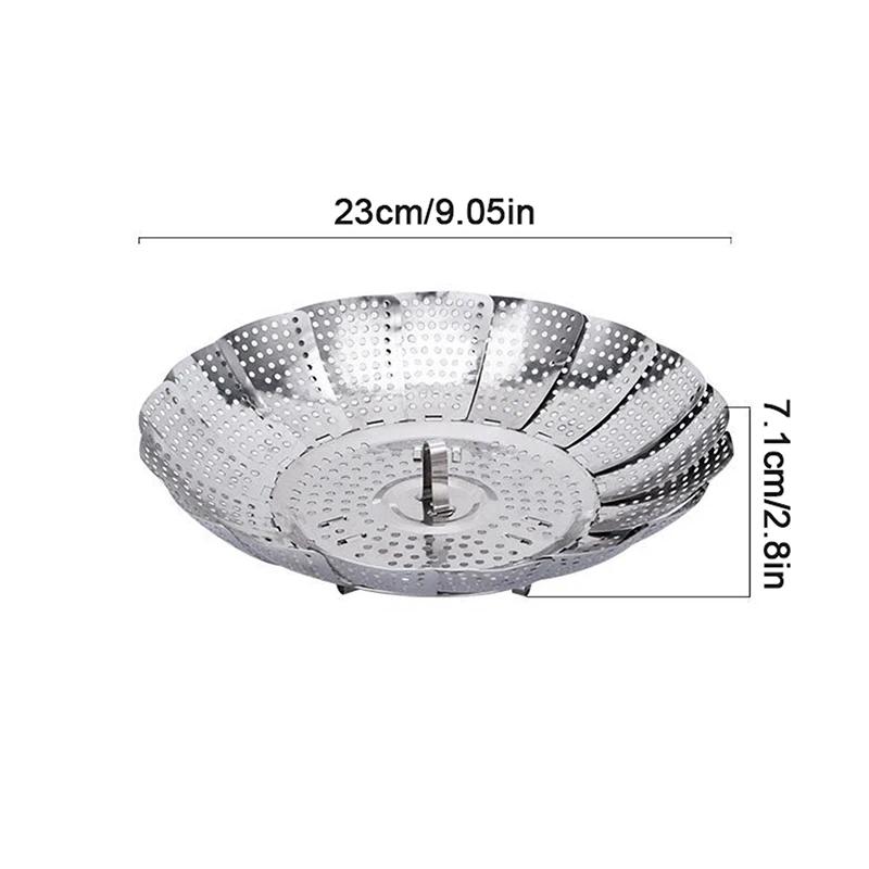 

Складная тарелка для приготовления на пару из нержавеющей стали Корзина для приготовления на пару Фруктоварка для овощей Многофункциональный противень для приготовления мяса на пару Кухонные принадлежности