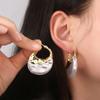 Elegant Pearl Pendant Danglers Retro Bag Shape Eardrops Creative Faux Pearl Earrings  Girls Jewelry