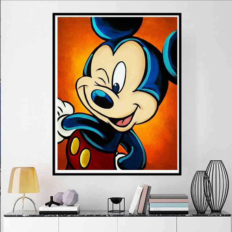 Disney Diamond Painting Mickey Pop Art Illustration DIY 5D Cartoon Mosaic Cross Stitch Gift Room Decoration