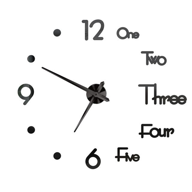 Velké nástěnné hodiny Reloj De Pared DIY Quartz hodinky Akrylové zrcadlové samolepky Horloge Murale Home Decor Hodiny Moderní design