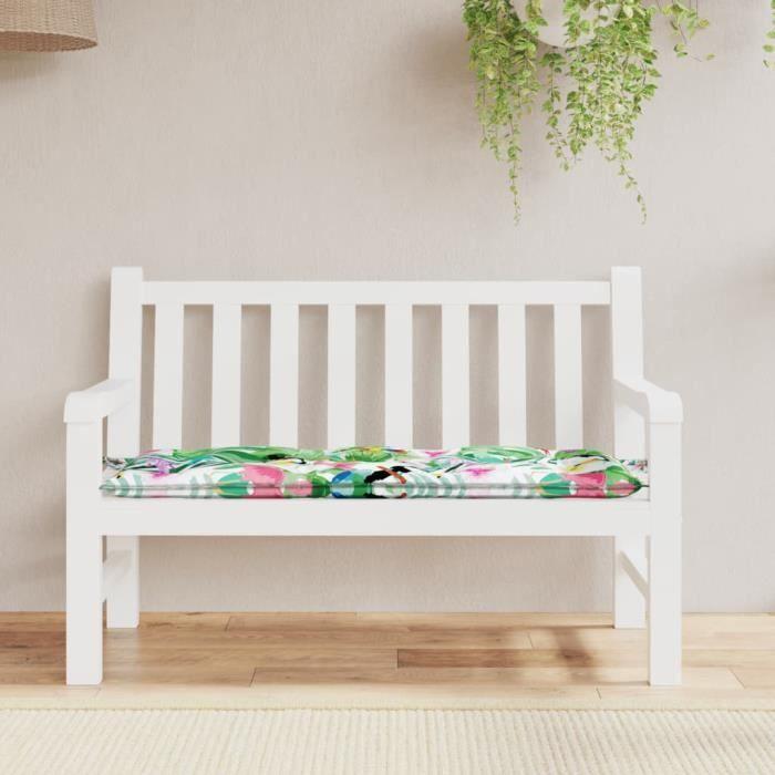 VidaXL Coussin de banc de jardin carreaux multicolore 120x50x7cm tissu 361597