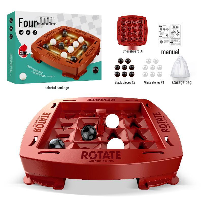 Orbital Logic Parent-Child Chess: Rotating Four-in-a-Row Battle Game