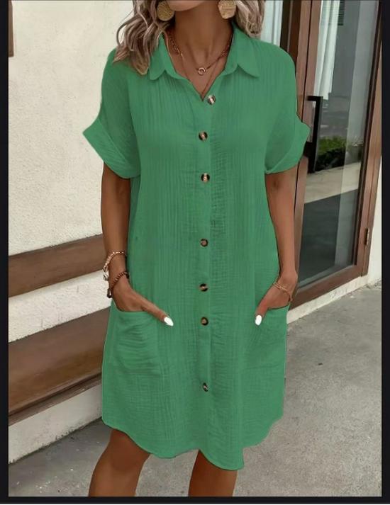 Women s Summer Loose Fit Short-sleeved Dress Medium