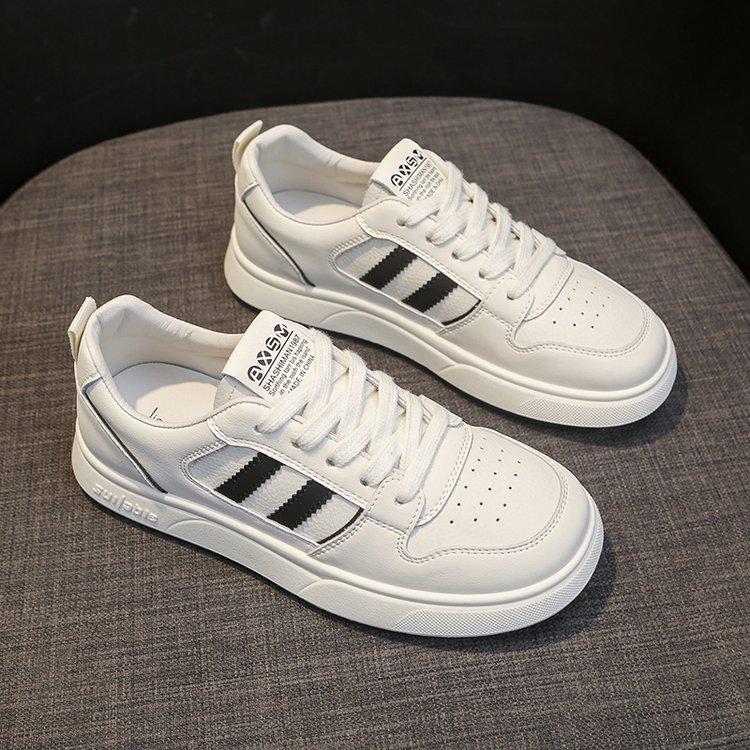 Little White Shoes Women~ 2025 New Versatile Explosive Flat Bottom Platform Leisure Sports Student Little White Shoes Women