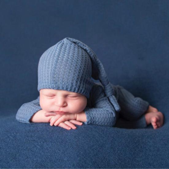 1 Set Baby Jumpsuit Skin-friendly Stretchable Two-piece Suit Newborn Photography Hat Clothing for Indoor