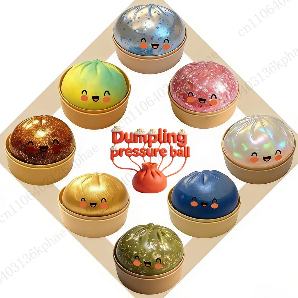 Sfera Anti-Stress Raviolo Lucido Simulato Rimbalzo Delicato Morbida da Pizzicare Decompressione Ufficio Casa Decorazione Regali di Compleanno per Bambini Adulti