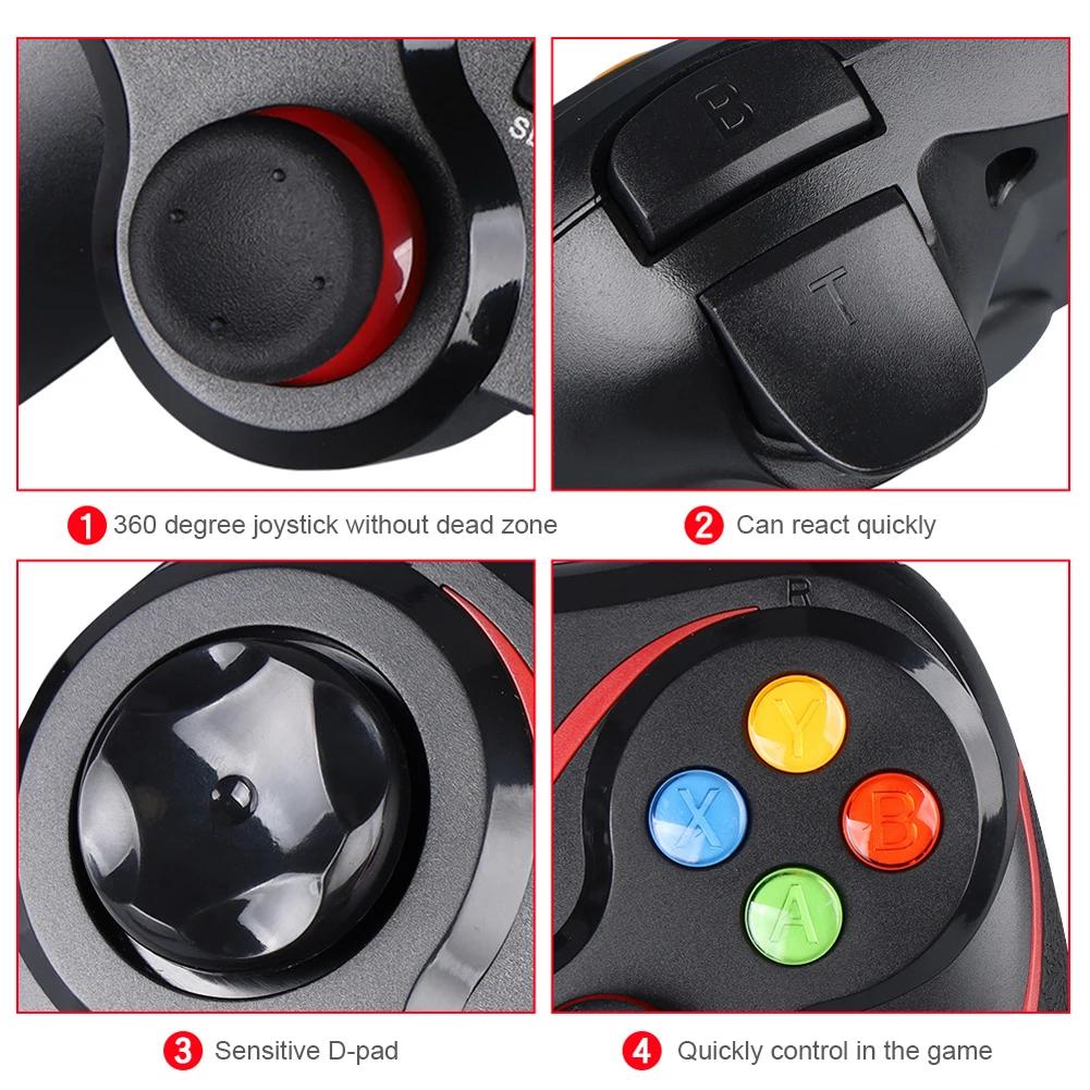 V8 Wireless Game Controller 24G Dual Vibration Gamepad Compatible with Android iOS PC PS3 Switch Mobile Phone Long Battery Life