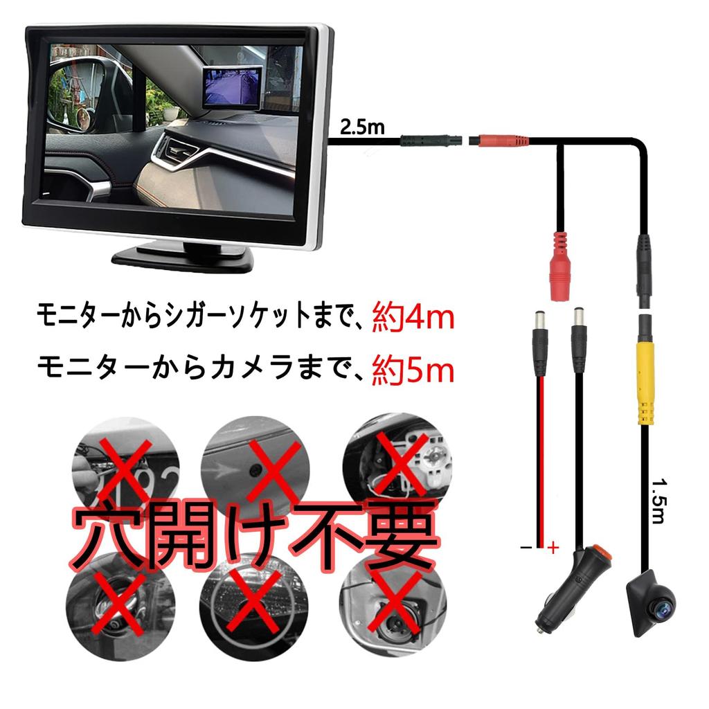 OBEST 5 Inch LCD Monitor, Side Camera Set, Front Camera, High Definition, Orthoscopic Image