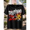 Herren Deutschland 2026 Fußball T-Shirt, Kurzarm Rundhals, Weiches Baumwollgefühl, Kräftiger Grunge Grafikdruck, Lässige Fan-Kleidung für Spieltage