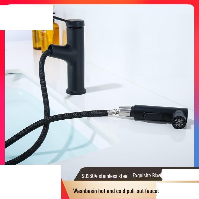 ZHI SHI 304 Stainless Steel Pull-Out Basin Faucet