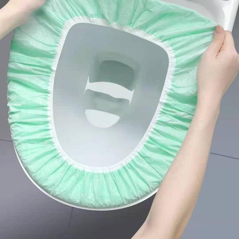 10 Pcs/set Disposable Toilet Pad Double-layer Thick Non-woven Toilet Set Cover Tourist Full Coverage Waterproof Toilet Cover