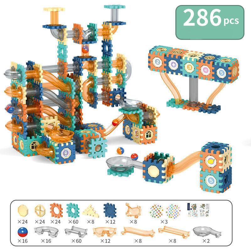 

Строительные Магнитные Блоки Лабиринт Гонка Бег Шарик Мраморный Трек Образование Детские Игрушки Сделай Сам 286PCS