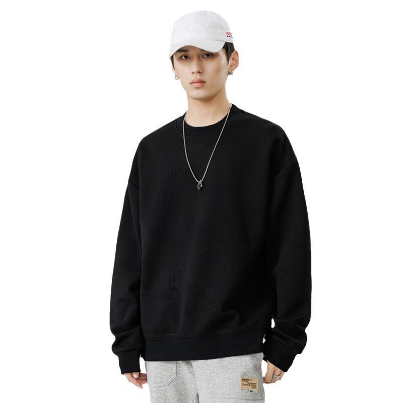 Herren Langarm-T-Shirts, Herren Sweatshirts, Vielseitige lockere Rundhals-Studenten-Innentops und Unterhemden für Herren für Frühling und Herbst