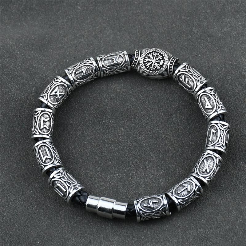 Norse Runes Bracelet Vikingo 3pcs /11pcs/13Pcs/15pcs Runes Beads Vegvisir Compass Amulet Viking Bracelet Slavic Accessorier